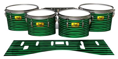 Pearl Championship Maple Tenor Drum Slips (Old) - Lateral Brush Strokes Green and Black (Green)