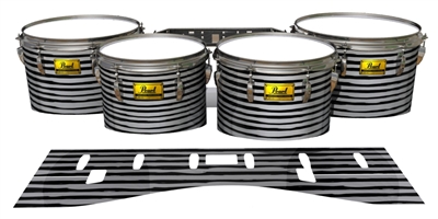 Pearl Championship Maple Tenor Drum Slips (Old) - Lateral Brush Strokes Grey and Black (Neutral)