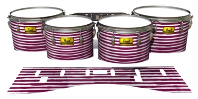 Pearl Championship Maple Tenor Drum Slips (Old) - Lateral Brush Strokes Maroon and White (Red)