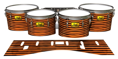 Pearl Championship Maple Tenor Drum Slips (Old) - Lateral Brush Strokes Orange and Black (Orange)