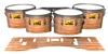 Pearl Championship Maple Tenor Drum Slips (Old) - Lateral Brush Strokes Orange and White (Orange)