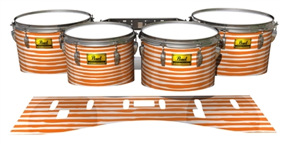 Pearl Championship Maple Tenor Drum Slips (Old) - Lateral Brush Strokes Orange and White (Orange)