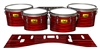 Pearl Championship Maple Tenor Drum Slips (Old) - Lateral Brush Strokes Red and Black (Red)