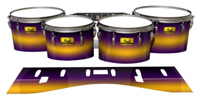 Pearl Championship Maple Tenor Drum Slips (Old) - Light Barrier Fade (Purple) (Yellow)