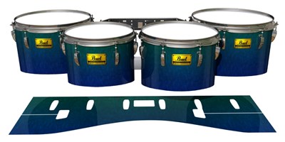 Pearl Championship Maple Tenor Drum Slips (Old) - Mariana Abyss (Blue) (Green)