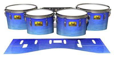 Pearl Championship Maple Tenor Drum Slips (Old) - Marine Maple Fade (Blue)