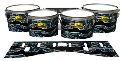 Pearl Championship Maple Tenor Drum Slips (Old) - Nighthawk Tiger Camouflage (Blue)