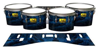 Pearl Championship Maple Tenor Drum Slips (Old) - Ocean GEO Marble Fade (Blue)