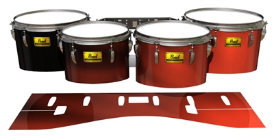 Pearl Championship Maple Tenor Drum Slips (Old) - Red Light Rays (Themed)