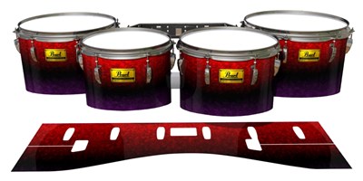 Pearl Championship Maple Tenor Drum Slips (Old) - Rosso Galaxy Fade (Red) (Purple)