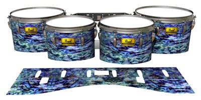 Pearl Championship Maple Tenor Drum Slips (Old) - Seabed Abalone (Blue) (Aqua)