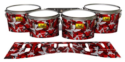 Pearl Championship Maple Tenor Drum Slips (Old) - Serious Red Traditional Camouflage (Red)