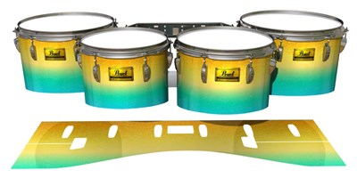 Pearl Championship Maple Tenor Drum Slips (Old) - Set Sail (Aqua) (Yellow)