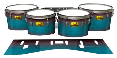 Pearl Championship Maple Tenor Drum Slips (Old) - Shark Attack (Aqua) (Red)