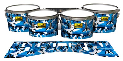 Pearl Championship Maple Tenor Drum Slips (Old) - Sky Blue Traditional Camouflage (Blue)