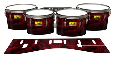 Pearl Championship Maple Tenor Drum Slips (Old) - Volcano GEO Marble Fade (Red)