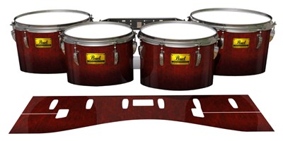 Pearl Championship Maple Tenor Drum Slips (Old) - Volcano Rush (Red)