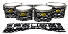 Pearl Championship Maple Tenor Drum Slips (Old) - Wave Brush Strokes Black and White (Neutral)