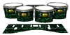 Pearl Championship Maple Tenor Drum Slips (Old) - Wave Brush Strokes Green and Black (Green)