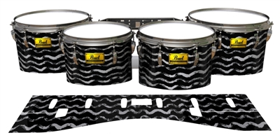 Pearl Championship Maple Tenor Drum Slips (Old) - Wave Brush Strokes Grey and Black (Neutral)