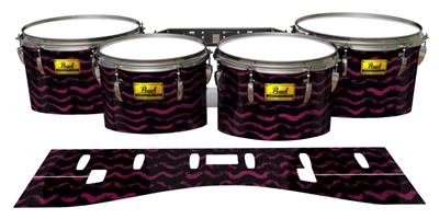 Pearl Championship Maple Tenor Drum Slips (Old) - Wave Brush Strokes Maroon and Black (Red)