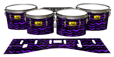 Pearl Championship Maple Tenor Drum Slips (Old) - Wave Brush Strokes Purple and Black (Purple)