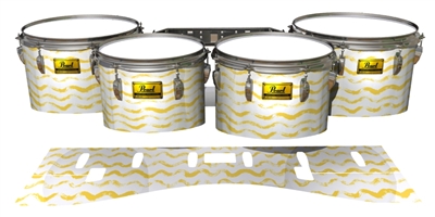 Pearl Championship Maple Tenor Drum Slips (Old) - Wave Brush Strokes Yellow and White (Yellow)