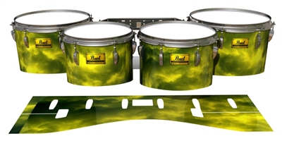 Pearl Championship Maple Tenor Drum Slips (Old) - Yellow Smokey Clouds (Themed)