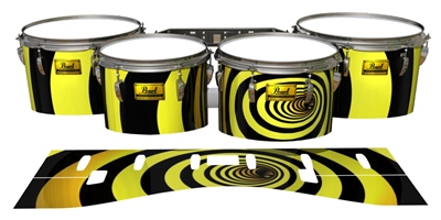 Pearl Championship Maple Tenor Drum Slips (Old) - Yellow Vortex Illusion (Themed)