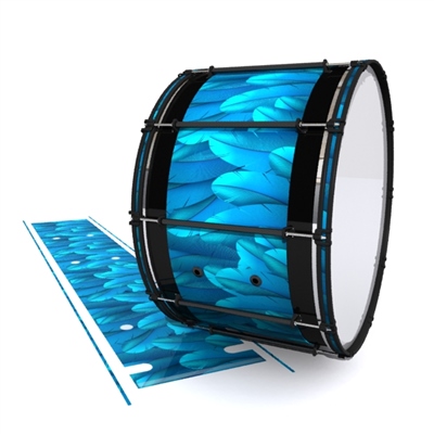 System Blue Professional Series Bass Drum Slip - Blue Feathers (Themed)
