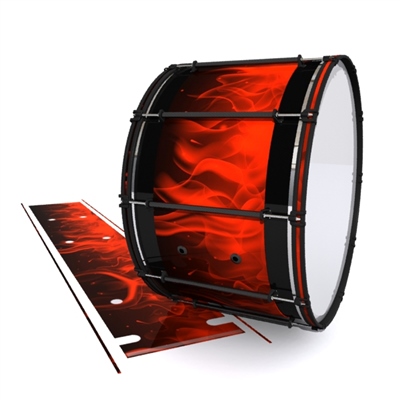 System Blue Professional Series Bass Drum Slip - Red Flames (Themed)