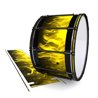 System Blue Professional Series Bass Drum Slip - Yellow Flames (Themed)