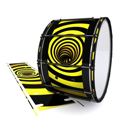 System Blue Professional Series Bass Drum Slip - Yellow Vortex Illusion (Themed)