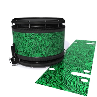 System Blue Professional Series Snare Drum Slip - Dark Green Paisley (Themed)