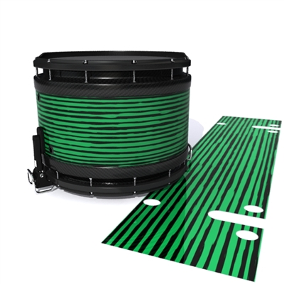 System Blue Professional Series Snare Drum Slip - Lateral Brush Strokes Green and Black (Green)