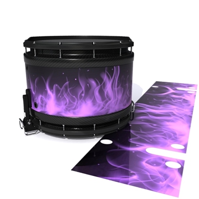 System Blue Professional Series Snare Drum Slip - Purple Flames (Themed)