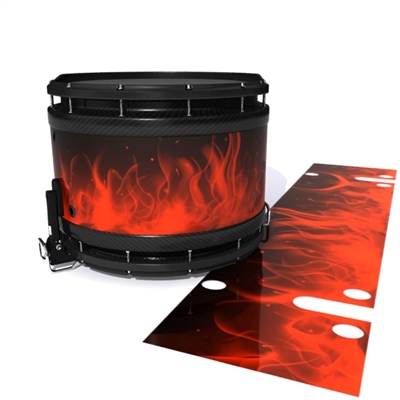 System Blue Professional Series Snare Drum Slip - Red Flames (Themed)