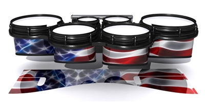 System Blue Professional Series Tenor Drum Slips - Stylized American Flag