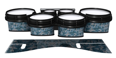 System Blue Professional Series Tenor Drum Slips - Blue Slate Traditional Camouflage (Blue)