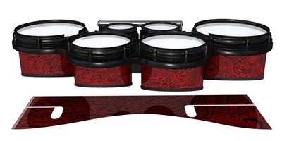 System Blue Professional Series Tenor Drum Slips - Deep Red Paisley (Themed)