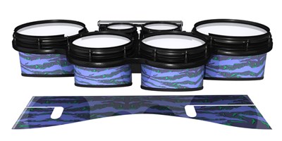 System Blue Professional Series Tenor Drum Slips - Electric Tiger Camouflage (Purple)