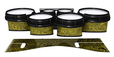 System Blue Professional Series Tenor Drum Slips - Gold Paisley (Themed)