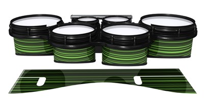 System Blue Professional Series Tenor Drum Slips - Green Horizon Stripes (Green)