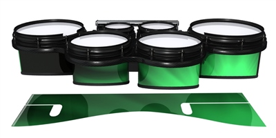 System Blue Professional Series Tenor Drum Slips - Green Light Rays (Themed)