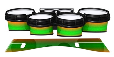 System Blue Professional Series Tenor Drum Slips - Green Prairie Fade (Green) (Orange)