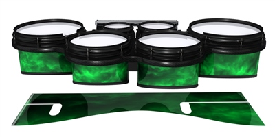 System Blue Professional Series Tenor Drum Slips - Green Smokey Clouds (Themed)