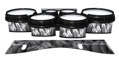 System Blue Professional Series Tenor Drum Slips - Grey Feathers (Themed)