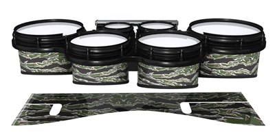 System Blue Professional Series Tenor Drum Slips - Liberator Tiger Camouflage (Green)