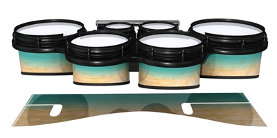 System Blue Professional Series Tenor Drum Slips - Maple Woodgrain Teal Fade (Blue) (Green)