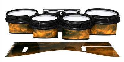 System Blue Professional Series Tenor Drum Slips - Orange Smokey Clouds (Themed)